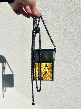 Versace Vintage Baroque Leopard Print cigarette or utility holder case pouch